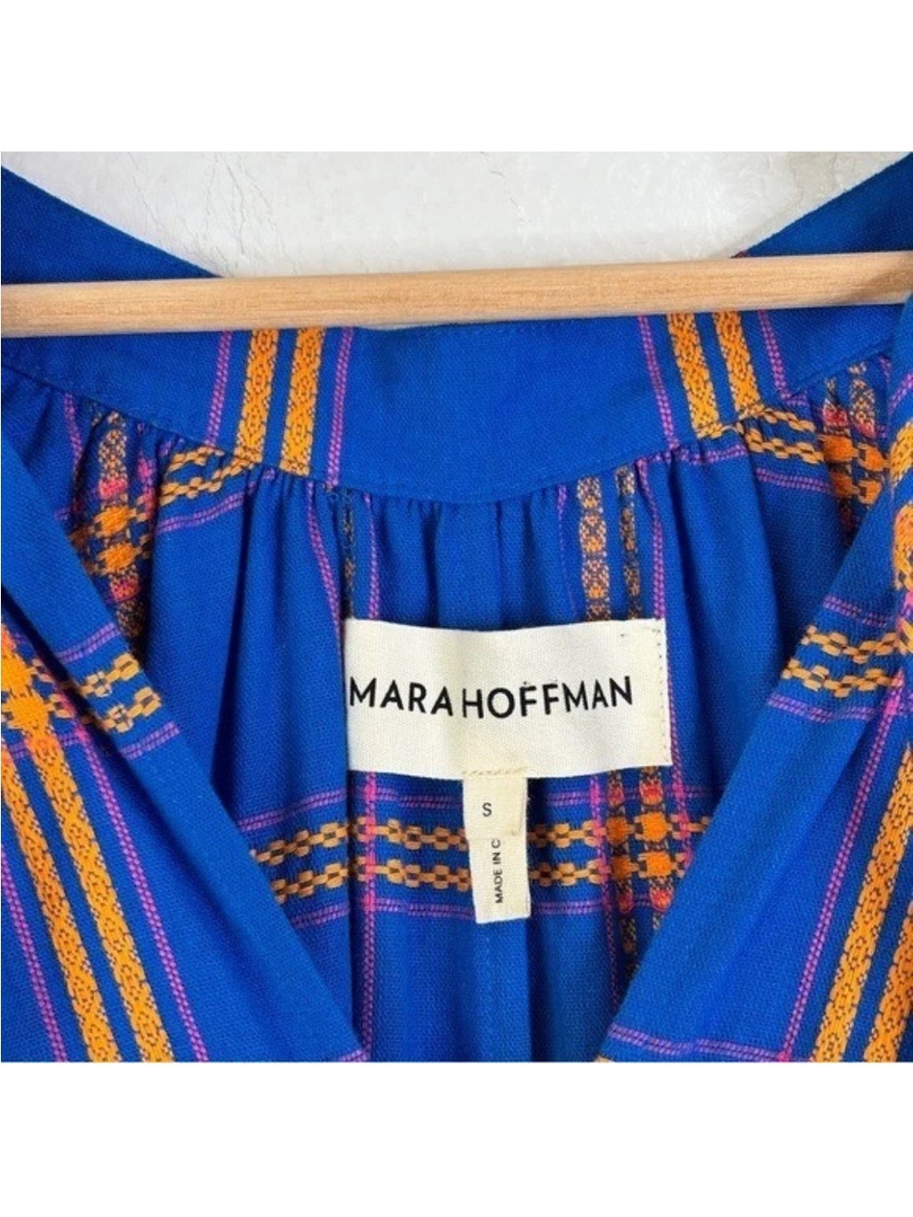 NEW! MARA HOFFMAN Lysa Cover Up Dress in Blue Multi Size S Resortwear Cruise - Picture 7 of 13